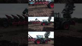 Fendt 828 on the 6 furrow swinging over headland [upl. by Coridon761]