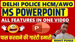 DELHI POLICE HCM AWO TPO COMPUTER FORMATTING TEST 2023 MS POWERPOINT ALL FEATURES [upl. by Wandy]