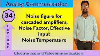 Lecture No  34  Noise figure for cascaded amplifier Noise Factor Effective input Noise Temp [upl. by Deeraf]