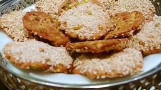 Famous Barazek Cookies  Eggless  Sesame Cookies  Arabic  Dubai Kitchen [upl. by Grewitz]