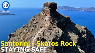 Santorini Hiking  Staying Safe on Skaros Rock [upl. by Suivat]