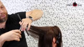 Haircut Tutorial  How to Cut Layers  TheSalonGuy [upl. by Guendolen181]