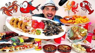 تحدي المأكولات البحرية  وجبة عملاقة من الأكل البحري بنسبة بروتين عالية  SEAFOOD CHALLENGE [upl. by Kcirdaed293]