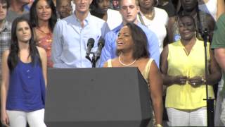 Terrion Nelson sings the Star Spangled Banner for the President [upl. by Sudnac]