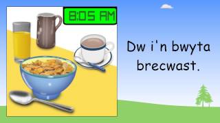 Daily routine in Welsh  Welsh Beginner Lessons for Children [upl. by Ahsinyd]