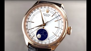 Rolex Cellini Moon Phase Red Gold 505350002 Rolex Watch Review [upl. by Irtimed418]