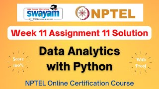 Data Analytics with Python Week 11 Assignment 11 Solution  NPTEL  Swayam  JanApr 2024 [upl. by Ashraf503]