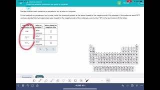 ALEKS Predicting whether molecules are polar or nonpolar [upl. by Ecirtnom]