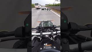 Yamaha Mt03 top speed check 🤯 youtubeshorts viewers superbikes1k [upl. by Bashee]