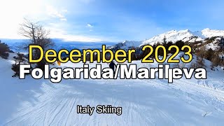 Italy Skiing Val di Sol Folgarida Marilleva 12 december 2023 [upl. by Enilegnave]