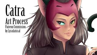 Commission Catra  SheRa Art Process [upl. by Ahsemik]