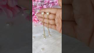 DIY Rhinestone Pearl Earrings 🤗diy art rhinestones earrings pearl diyjewelry creative craft [upl. by Okiruy]