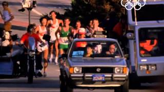 Carlos Lopes Comes Back To Win Marathon Gold  Los Angeles 1984 Olympics [upl. by Ardena790]