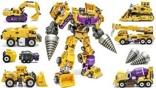 Transformers JINBAO G2 Yellow Devastator  Upgrade kit Combine Construction Vehicles Robot Toys [upl. by Cantu]