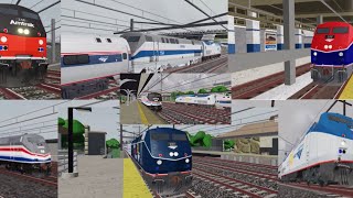 MOST VIEWED VIDEO Roblox Amtrak P42 NEC Train Sim Every Amtrak P42 train in the NEC game [upl. by Darra]