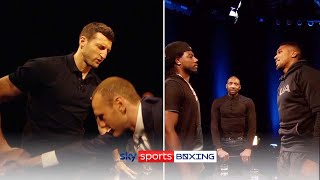 TENSE handshakes on The Gloves Are Off Featuring Froch Groves Bellew Joshua and more [upl. by Schwing774]