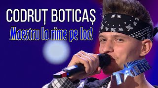 Romanii Au Talent 2022 Codrut Boticas  Maestru la rime pe loc “Esti un roman talentat” [upl. by Nodnol]