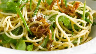 Recette  Spaghettis à la roquette [upl. by Annawit]