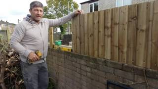 How To Install A Feather Edge Fence On Boundary Wall [upl. by Ashlie112]