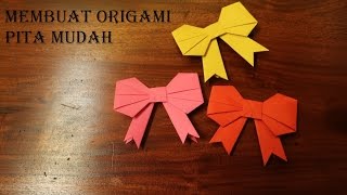 BUNGA MAWAR DARI KERTAS ORIGAMIKERTAS LIPAT  DIY PAPER ROSE VERY EASY [upl. by Rus]