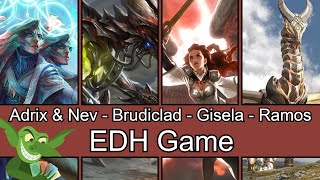 Adrix amp Nev vs Brudiclad vs Gisela vs Ramos EDH  CMDR game play for Magic The Gathering [upl. by Odeen]