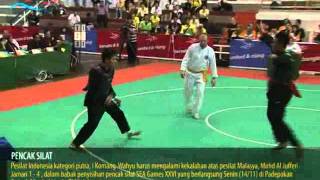 PENCAK SILAT I Komang Wahyu INA vs Mohd Al Jufferi Jamari MALAYSIA SEA GAMES 14 11 2011 [upl. by Analaf968]