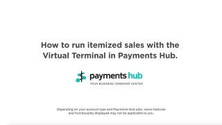 How to run itemized sales with the Virtual Terminal in Payments Hub [upl. by Nabalas]