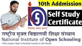 NIOS 10th Admission  Self Study Certificate Today 2024 [upl. by Nylaehs]