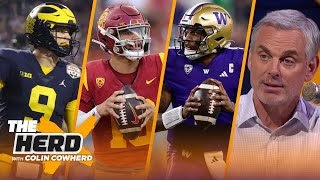 Colins NFL mock draft JJ McCarthy to Vikings SeahawksMichael Penix Caleb Williams  THE HERD [upl. by Nishi795]