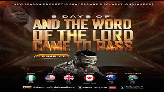 5 DAYS OF AND THE WORD OF THE LORD CAME TO PASS  DAY 1  NSPPD  17TH JUNE 2024 [upl. by Minne]