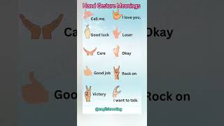 🤚 Hand Gestures amp Their Meanings Enhance Your Communication Skills spokenenglish englishlearning [upl. by Garlan]