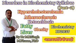 Disorders of Biochemistry Syllabus Part2  Ketoacidosis Atherosclerosis Fatty Liver Obesity [upl. by Gant]