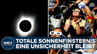 TOTALE SONNENFINSTERNIS Partystimmung Naturspektakel sorgt für ausgebuchte Hotels in Nordamerika [upl. by Rusert609]