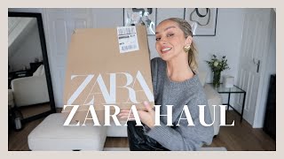 HUGE ZARA HAUL  TRYON 2024  Jeans trousers jackets  basics [upl. by Aziar]