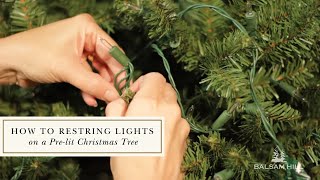 How to Restring Lights on a Prelit Christmas Tree [upl. by Amocat]