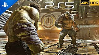 PS5 Marvels Avengers  Hulk Vs Abomination Boss Fight 4K HDR 60 FPS GAMEPLAY [upl. by Arihsa]