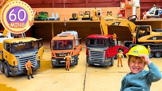 Best of Bruder Toys Olli’s Funniest Moments with Excavators Kids Digger amp Construction Vehicles [upl. by Mahala]