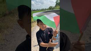 NONTON JARANAN BAWA BENDERA PALESTINA minivlog hiburanshorts anakdesa vlog [upl. by Leahcimdivad49]