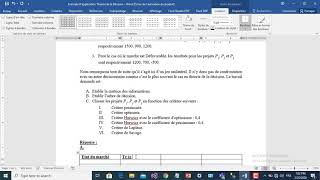 Exemple11cours1Theorie de la décision [upl. by Adnovad]