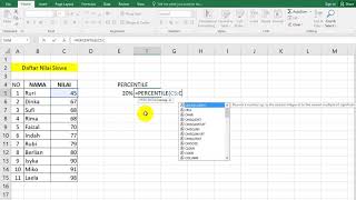 Cara Mudah Menghitung Percentile di Microsoft Excel [upl. by Perdita]