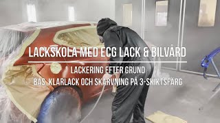 LACKSKOLA  HUR MAN LACKERAR STEG FÖR STEG  BASFÄRG amp KLARLACK [upl. by Kcirddehs]