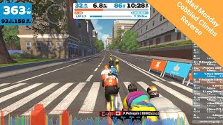 Finally getting that win  Zwift  Mad Monday Cobbled Climbs Reverse MadC [upl. by Adlig]