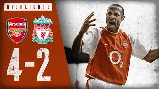 HENRY WITH A WORLDIE  Arsenal 42 Liverpool  Highlights  April 9 2004 [upl. by Llib945]