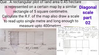 diagonal scale  engineering graphics diagonal scale  how to draw diagonal scale  questions [upl. by Ibor]