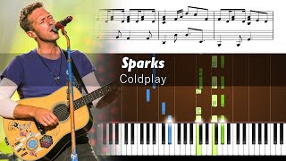 Coldplay  Sparks  Piano Tutorial with Sheet Music [upl. by Dalila]