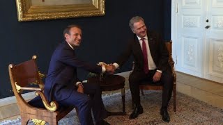 Helsinki Macron rencontre son homologue finlandais Niinistö [upl. by Nitz982]