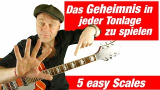 Das Geheimnis in jeder Tonart zu spielen Fingersätze Dur Tonleiter Gitarre  Musiktheorie Gitarre [upl. by Nahtanaoj650]