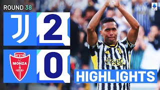 JUVENTUSMONZA 20  HIGHLIGHTS  Alex Sandro strikes in last game for Juve  Serie A 202324 [upl. by Crawley7]