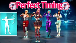 PERFECT TIMING Fortnite Emotes 17 Cupids Arrow 💘 Jabba Switchway Floss [upl. by Ralina]