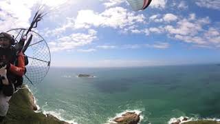 Vôo duplo de paramotor na praia do santinho em Florianópolis [upl. by Obeng353]